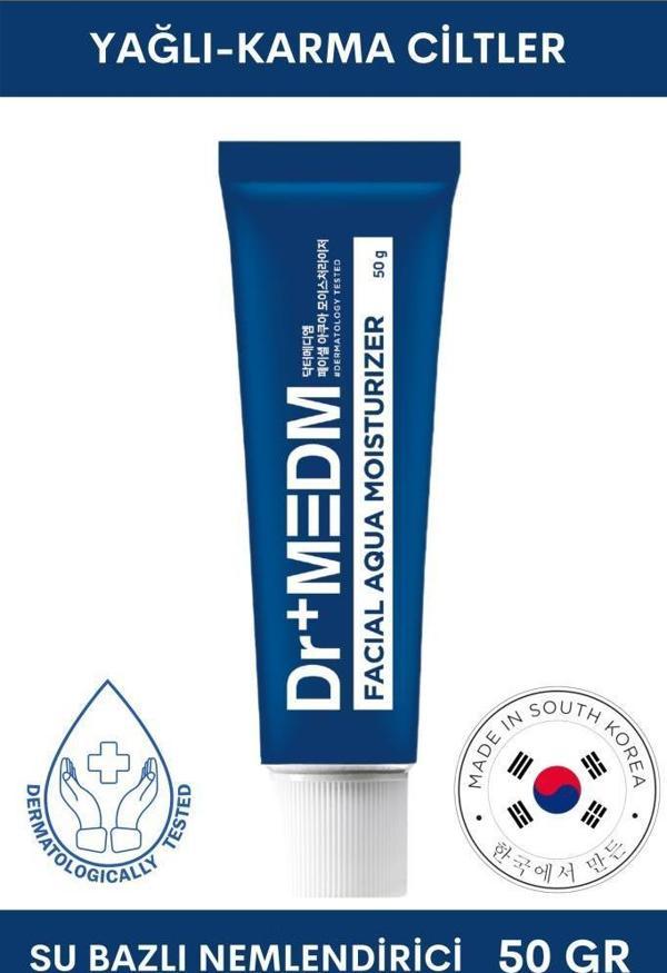 Dermal Dr+MEDM Facial Aqua Yağlı ve Karma Ciltler için Su Bazlı Nemlendirici Krem 50 GR  - Image 1