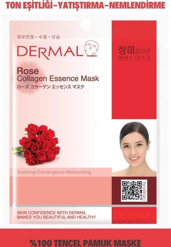 DERMAL Nemlendirici ve Pürüzsüzleştirici Gül Özlü Kolajen Maske 23gr - Image 1