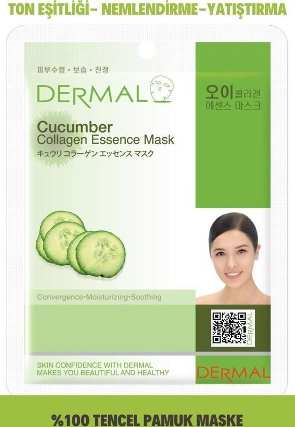 DERMAL Nemlendirici ve Pürüzsüzleştirici Salatalık Özlü Kolajen Maske 23 GR - Image 1
