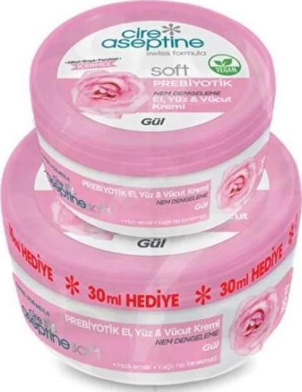 Cire Aseptine Soft Prebiyotik Gül Krem 100 ml + 30 ml - Image 1