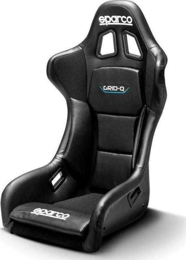 Sparco Grid Q Deri Yarış Koltuğu Fia Onaylı Siyah - Image 1