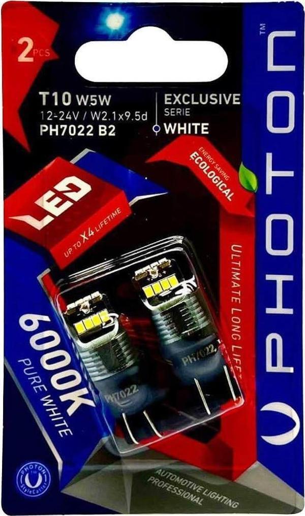 Photon T10 W5W 12-24V 4+4+4 LED EXCLUSIVE (2'Lİ BLİSTER) - Image 1
