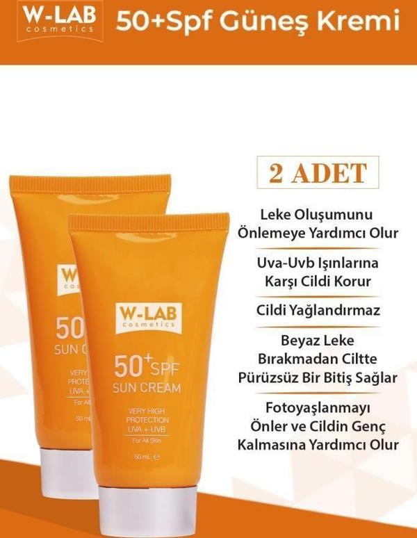 W-Lab Kozmetik SPF50 Güneş Kremi 2 li Set - Image 1