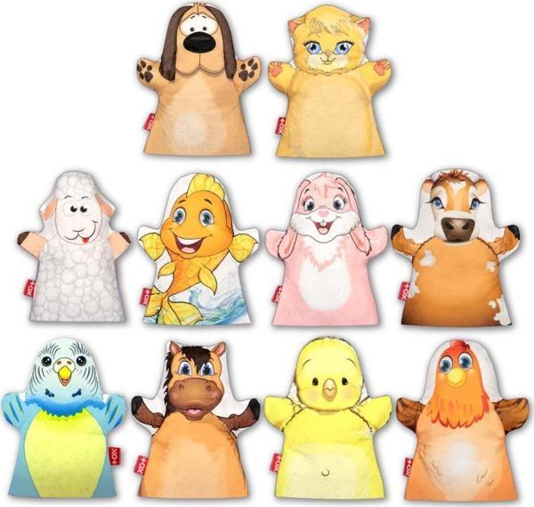 10 Parça Tox Evcil Hayvanlar El Kukla Set , Eğitici Oyuncak - Image 1