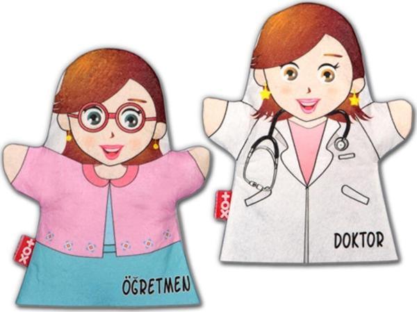 2 Parça Tox Meslekler El Kukla Set , Eğitici Oyuncak - Image 1