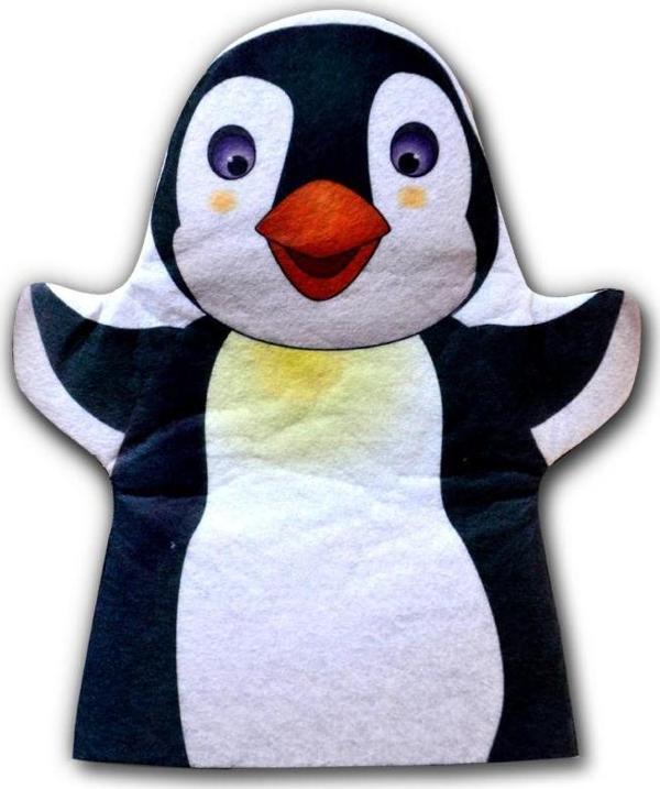 Tox Penguen Vahşi Hayvanlar Keçe El Kukla T122 , Eğitici Oyuncak - Image 1
