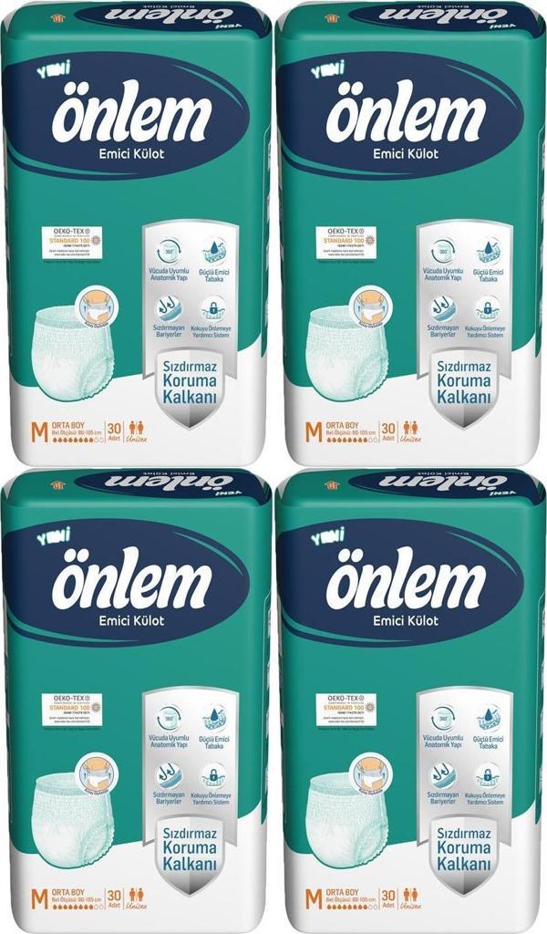 Yetişkin Emici Külot Bezi Orta Boy Medium 30 Adet x 4 Paket - Image 1
