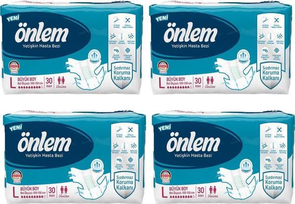 Yetişkin Hasta Bezi Büyük Boy Large 30 Adet x 4 Paket - Image 1