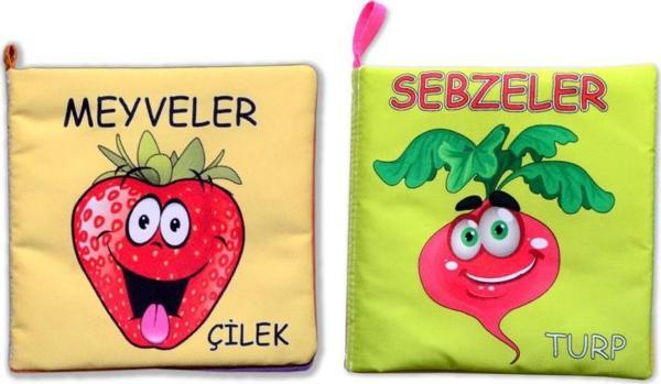 2 Kitap Tox Sebzeler ve Meyveler Kumaş Sessiz Kitap T113 T049 - Bez Kitap , Eğitici Oyuncak , Yumuşak ve Hışırtılı - Image 1