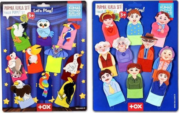 2 Set - 20 Parça Tox Aile Bireyleri ve Uçan Hayvanlar Parmak Kukla T752 T222 - Image 1
