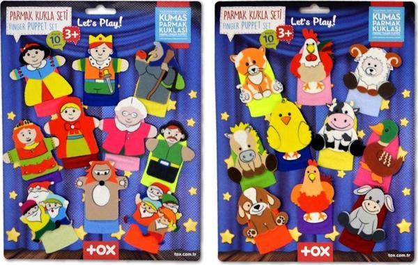 2 Set - 20 Parça Tox Çiftlik Hayvanları ve Masal Kahramanları Parmak Kukla T225 T220 - Image 1