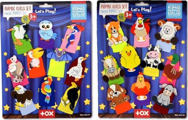 2 Set - 20 Parça Tox Çiftlik ve Uçan Hayvanlar Parmak Kukla T220 T222 - Image 1