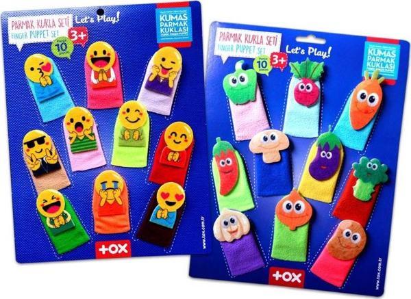 2 Set - 20 Parça Tox Emojiler ve Sebzeler Parmak Kukla T106 T104 - Image 1