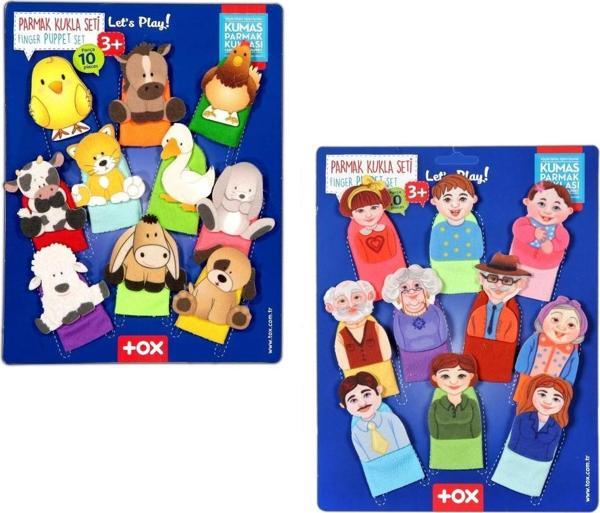 2 Set - 20 Parça Tox Evcil Hayvanlar ve Aile Bireyleri Parmak Kukla T771 T752 - Image 1