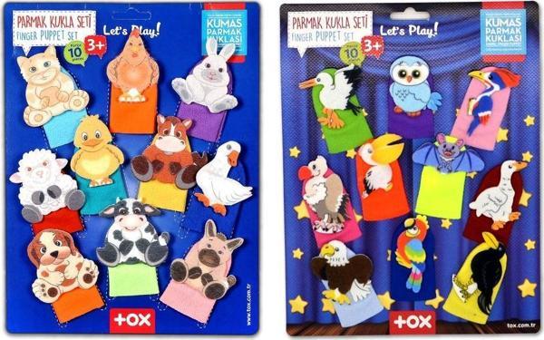 2 Set - 20 Parça Tox Evcil Hayvanlar ve Uçan Hayvanlar Parmak Kukla T772 T222 - Image 1