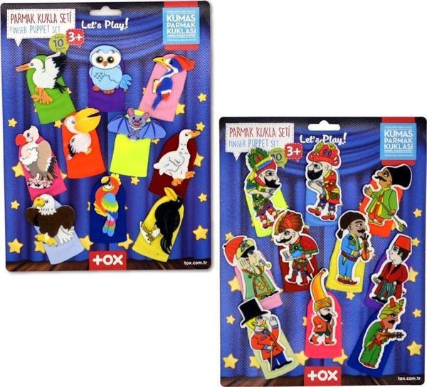 2 Set - 20 Parça Tox Hacivat Karagöz ve Uçan Hayvanlar Parmak Kukla T224 T222 - Image 1