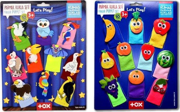 2 Set - 20 Parça Tox Meyveler ve Uçan Hayvanlar Parmak Kukla T105 T222 - Image 1