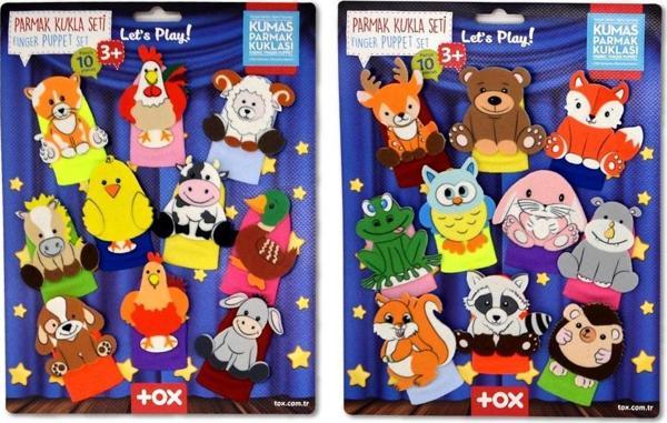 2 Set - 20 Parça Tox Orman ve Çiftlik Hayvanlar Parmak Kukla T218 T220 - Image 1