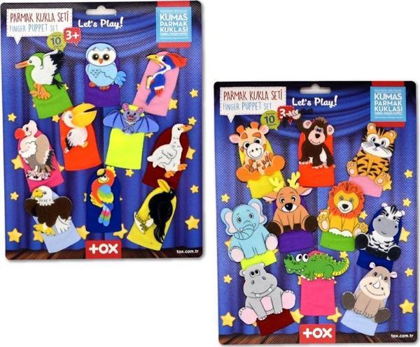 2 Set - 20 Parça Tox Safari ve Uçan Hayvanlar Parmak Kukla T223 T222 - Image 1