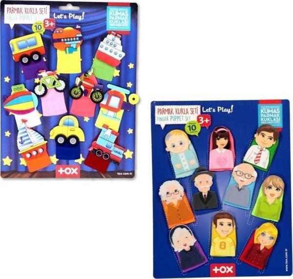 2 Set - 20 Parça Tox Taşıtlar ve Aile Bireyleri Parmak Kukla T751 T181 - Image 1