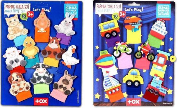 2 Set - 20 Parça Tox Taşıtlar ve Evcil Hayvanlar Parmak Kukla T772 T181 - Image 1