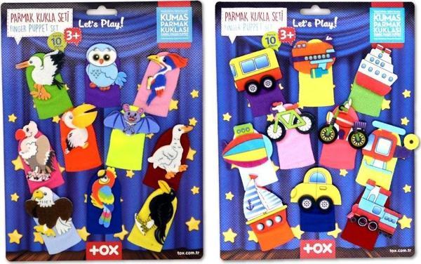 2 Set - 20 Parça Tox Taşıtlar ve Uçan Hayvanlar Parmak Kukla T181 T222 - Image 1