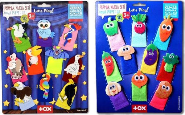 2 Set - 20 Parça Tox Uçan Hayvanlar ve Sebzeler Parmak Kukla T104 T222 - Image 1