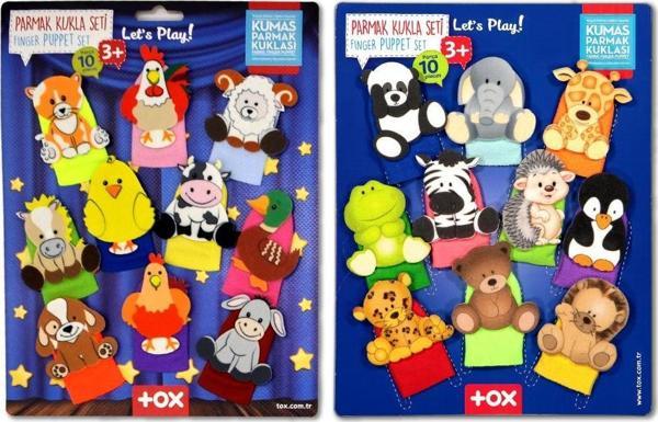2 Set - 20 Parça Tox Vahşi ve Çiftlik Hayvanlar Parmak Kukla T781 T220 - Image 1