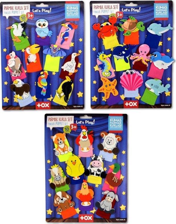 3 Set - 30 Parça Tox Deniz Canlıları,  Çiftlik ve Uçan Hayvanlar Parmak Kukla T120 T121 T222 - Image 1