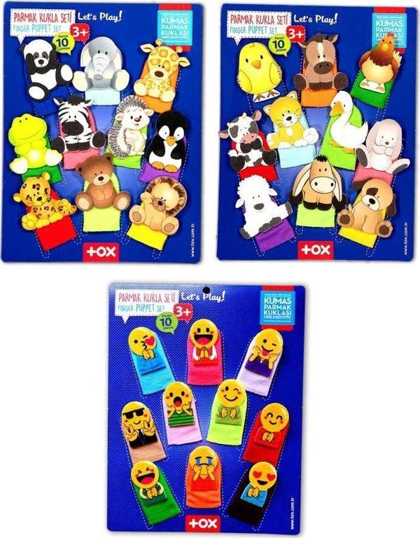 3 Set - 30 Parça Tox Evcil , Vahşi Hayvanlar ve Emojiler Parmak Kukla T771 T781 T106 - Image 1