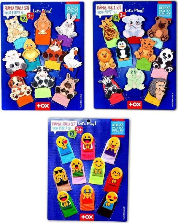 3 Set - 30 Parça Tox Evcil , Vahşi Hayvanlar ve Emojiler Parmak Kukla T772 T782 T106 - Image 1