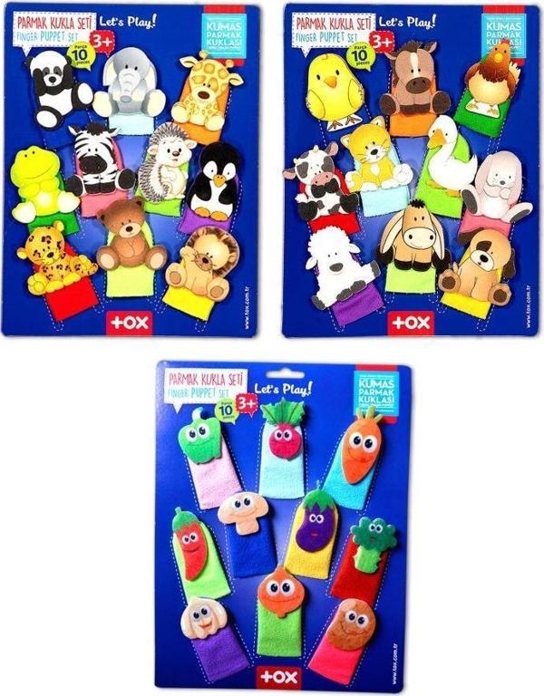 3 Set - 30 Parça Tox Evcil , Vahşi Hayvanlar ve Sebzeler Parmak Kukla T771 T781 T104 - Image 1