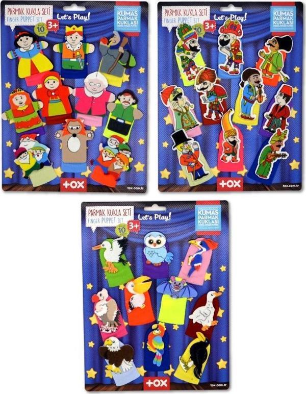 3 Set - 30 Parça Tox Hacivat Karagöz , Masal Kahramanları ve Uçan Hayvanlar Parmak Kukla T224 T225 T222 - Image 1