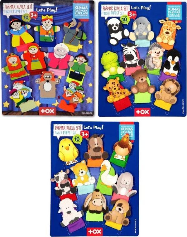 3 Set - 30 Parça Tox Masal Kahramanları, Evcil ve Vahşi Hayvanlar Parmak Kukla T225 T771 T781 - Image 1