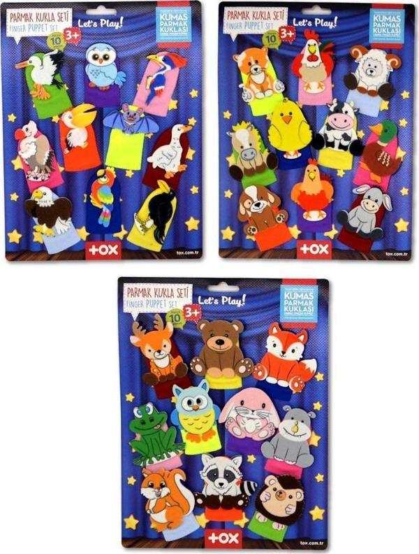 3 Set - 30 Parça Tox Orman, Çiftlik ve Uçan Hayvanlar Parmak Kukla T220 T218 T222 - Image 1