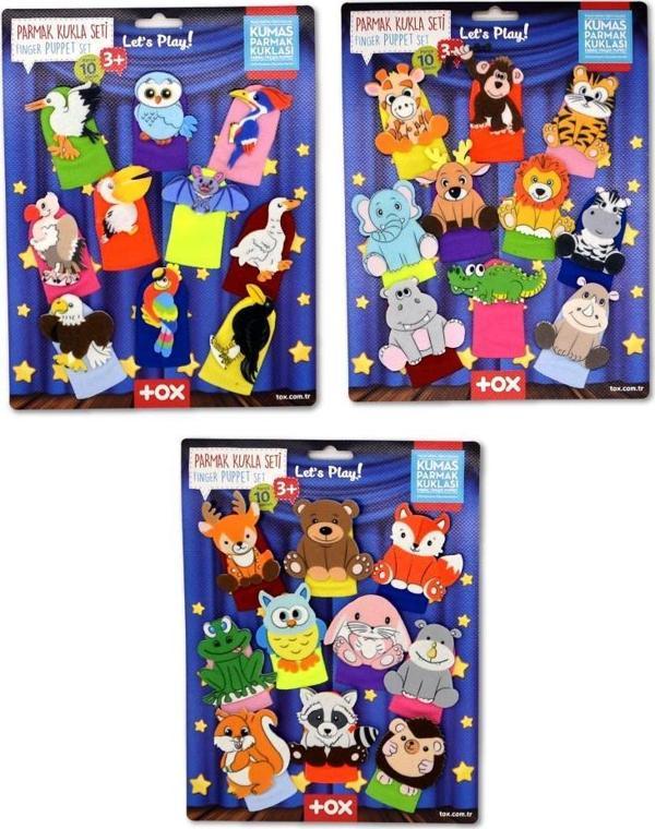 3 Set - 30 Parça Tox Orman, Safari ve Uçan Hayvanlar Parmak Kukla T218 T223 T222 - Image 1