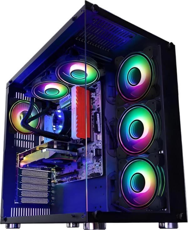SNT UFO II Ocean Midi Tower Atx Gaming 6 x Argb Fanlar Dahil Masaüstü Bilgisayar Kasası (POWER YOK) - Image 1