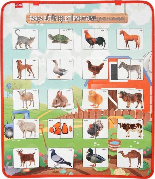 Parça Bütün Eşleştirme - Evcil Hayvanlar Keçe Cırtlı Duvar Panosu , Eğitici Oyuncak - Image 1