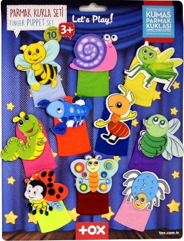 T219 Tox Sevimli Böcekler 10 Parça Parmak Kukla Set - Image 1