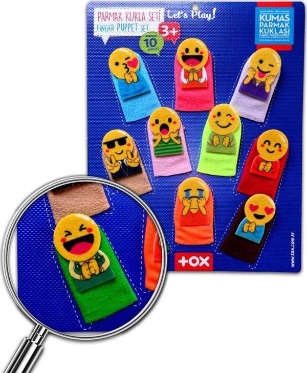 Tox Emojiler 10 Parça Parmak Kukla , Eğitici Oyuncak T106 - Image 1