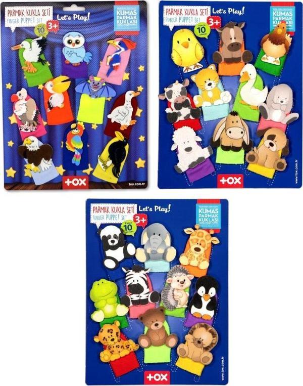 3 Set - 30 Parça Tox Vahşi, Evcil ve Uçan Hayvanlar Parmak Kukla T771 T781 T222 - Image 1