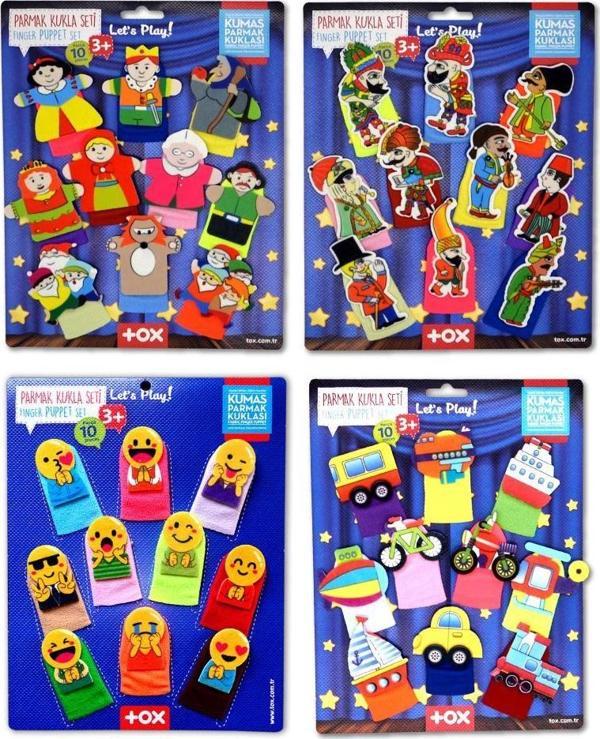 4 Set - 40 Parça Tox Masal Kahramanları , Emojiler, Karagöz  Hacivat ve Taşıtlar Parmak Kukla T106 T181 T224 T225 - Image 1