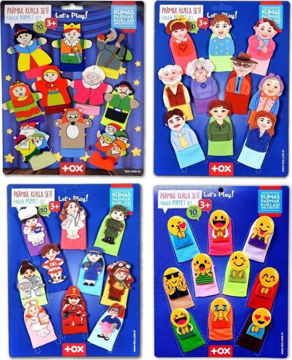 4 Set - 40 Parça Tox Masal Kahramanları, Aile Bireyleri , Meslekler ve Emojiler Parmak Kukla T225 T106 T751 T761 - Image 1