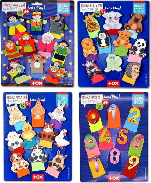 4 Set - 40 Parça Tox Masal Kahramanları, Rakamlar, Evcil ve Vahşi Hayvanlar Parmak Kukla T225 T772 T782 T64 - Image 1