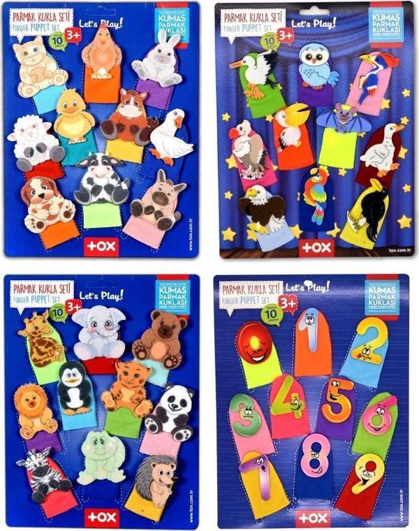4 Set - 40 Parça Tox Rakamlar, Uçan, Evcil ve Vahşi Hayvanlar Parmak Kukla T772 T782 T222 T64 - Image 1