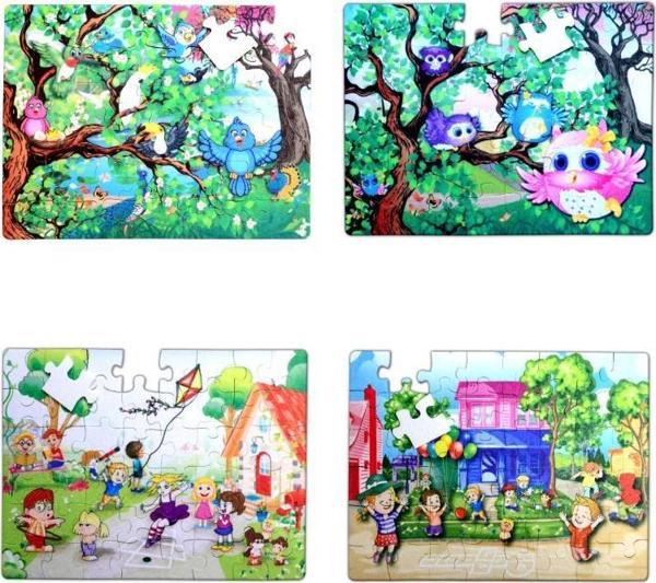 4 Set - 96 Parça Tox Baykuş ve Oyun Parkı 5+ Keçe Yapboz - 5 Yaş Puzzle T040 T017 - Image 1