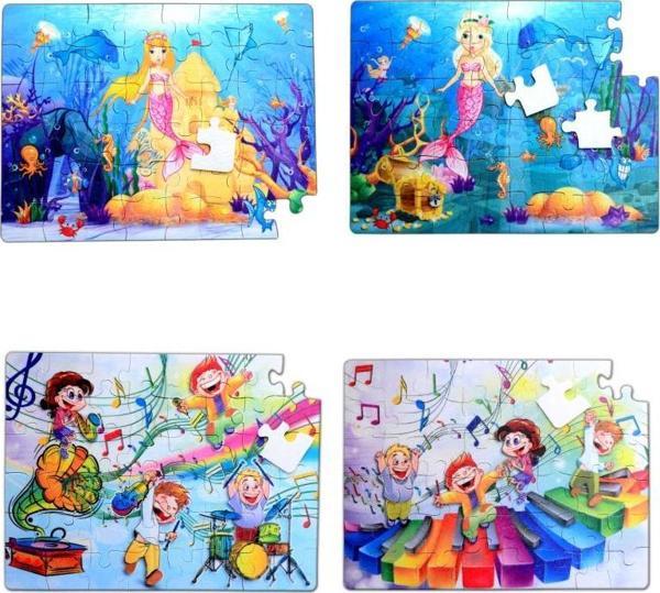 4 Set - 96 Parça Tox Müzik ve Deniz Kızı 5+ Keçe Yapboz - 5 Yaş Puzzle T041 T016 - Image 1