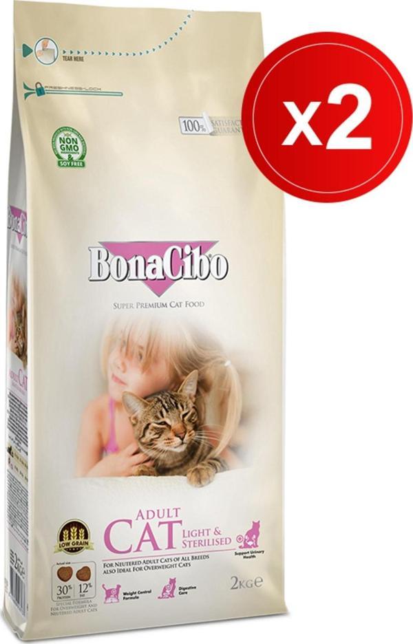 Bonacibo Adult Cat Light-Sterilised 2 Kg X 2 Li - Kısırlaştırılmış Kediler Için Yetişkin Kedi Maması - Image 1