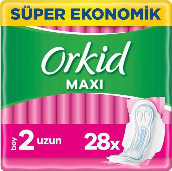 Orkid Maxi Hijyenik Ped Uzun Süper Ekonomik Paket 28 Ped - Image 1