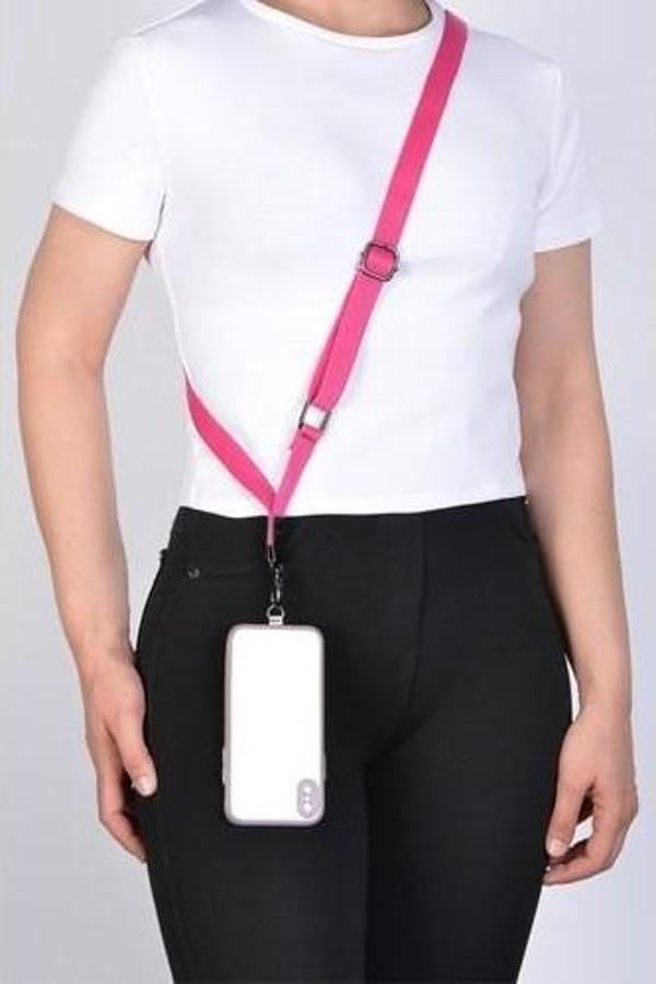 İxtech Fuşya Yassı Telefon Boyun Askısı - Image 1
